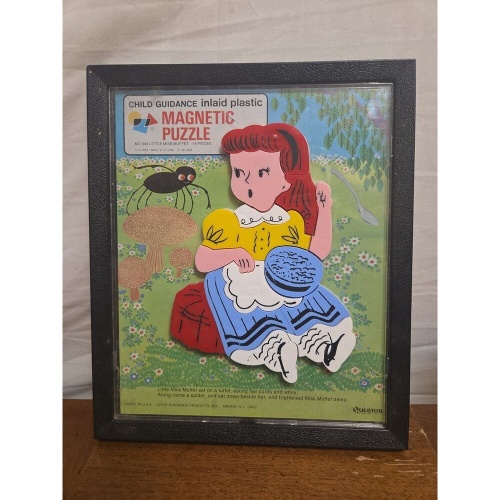 A Child Guidance Toy "LITTLE MISS MUFFET" Magnetic Puzzle #945 Vintage 1964